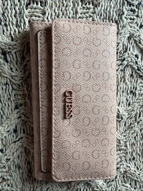 Guess Blush Pink Logo Continental Wallet